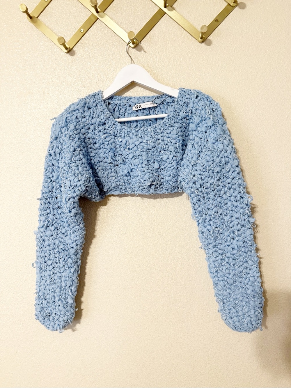 Zara Limited Edition Chunky Cropped Pullover Long Sleeve Shrug Sweater NEW M/L - Picture 5 of 9